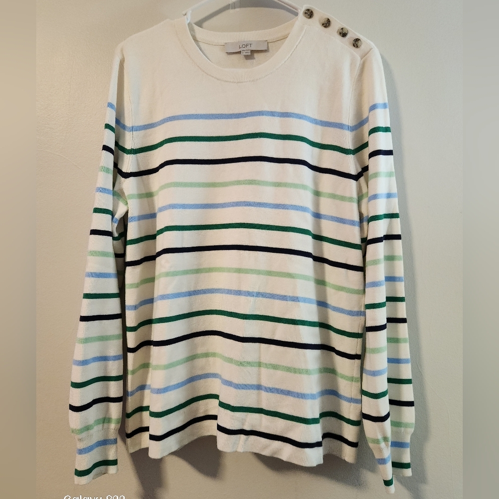 LOFT Long Sleeve Striped Sweater. EUC - Picture 1 of 6